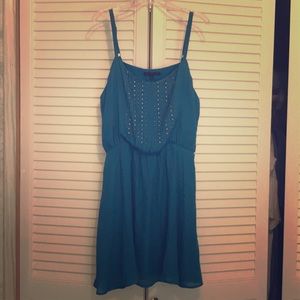 Lucca Couture blue midi dress with gold studs